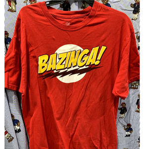The Big Bang Theory TV Show Red Bazinga! T-shirt Large